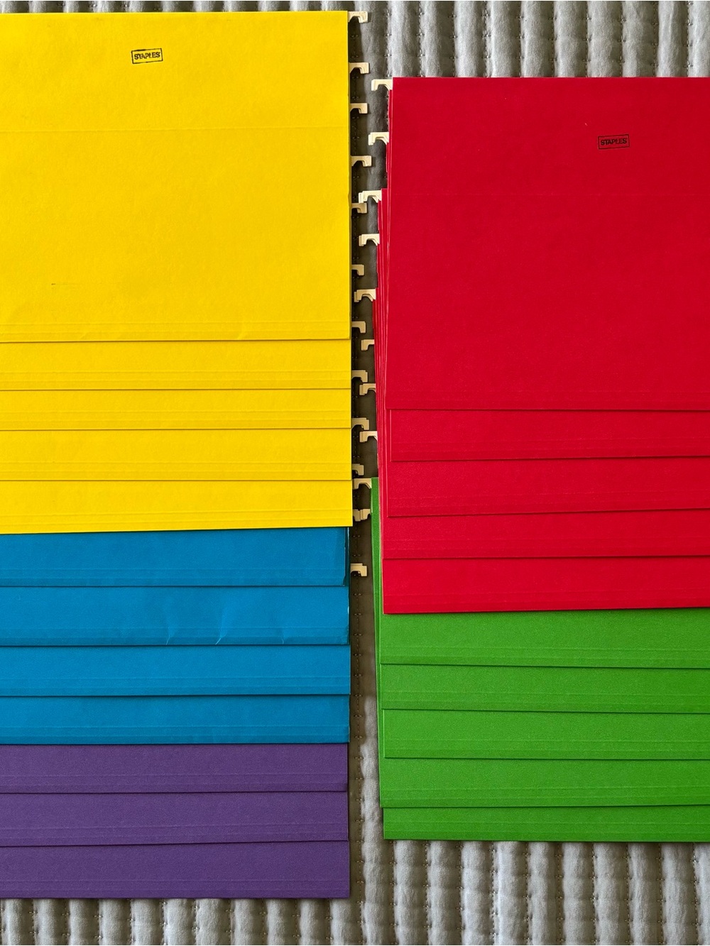 Staples Hanging File Folders - Letter Size - Assorted Colors - Qty. 22 - nice!